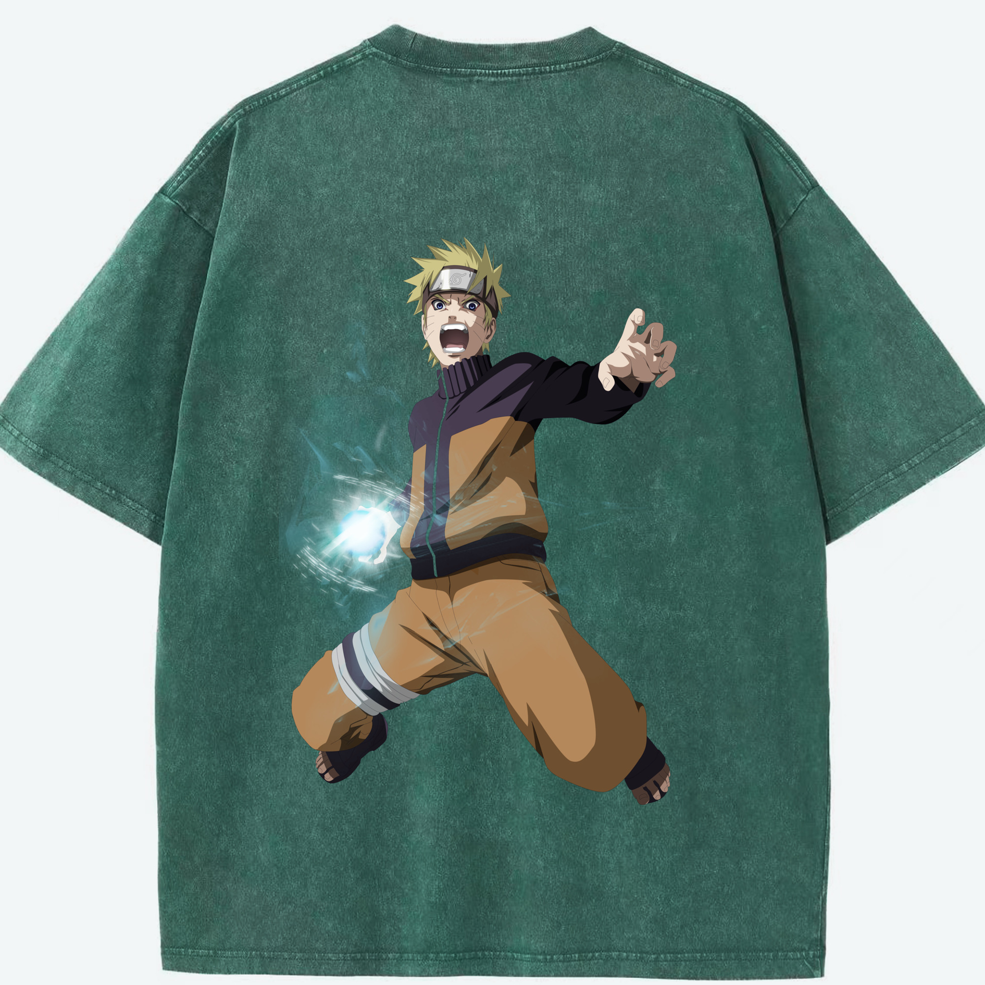 （画像用） NARUTO -ナルト- うずまき ナルト Uzumaki Naruto 綿100% ヴィンテージ風 半袖Tシャツ（背面プリント）